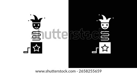 Jack in the box icon symbol collection. Flat vector stock illustration.