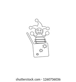 Jack in the box icon. Toy element icon. Premium quality graphic design icon. Baby Signs, outline symbols collection icon for websites, web design, mobile app on white background