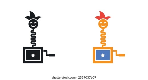 Jack in the box icons in black and colored version