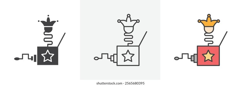Jack in the box icons in black and colored versions