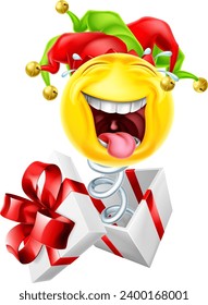 Un icono del emoticono de la caricatura de Jack in the box jester tonto 