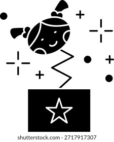 Jack en la caja Línea Vector Icono Diseño