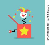 Jack in the box toy / flat editable vector illustration, clip art