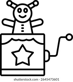 Jack in the box vector icon. Can be used for printing, mobile and web applications.