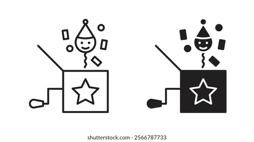 Jack in the box vector line icon illustration