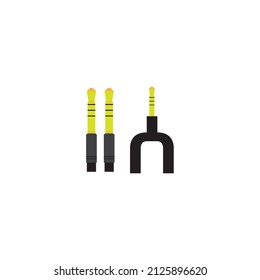 Jack cable audio design illustration icon logo templat