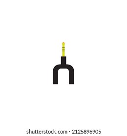 Plantilla de logotipo de la ilustración de diseño de audio por cable Jack