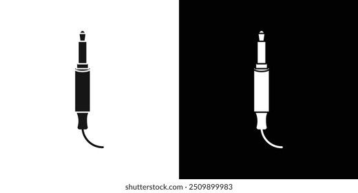 Jack cable icon Black line art vector logo set