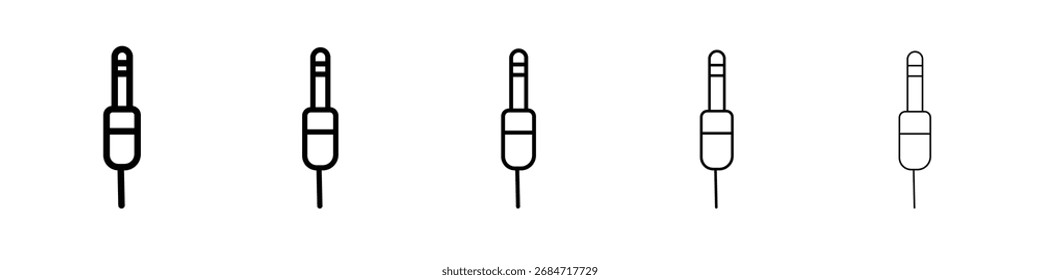 Icono de cable Jack signo de Vector en blanco y negro
