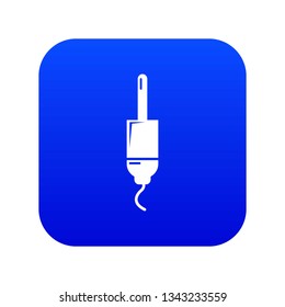 Jack cable icon blue vector isolated on white background