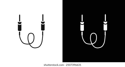 Jack cable icon Flat vector set outline