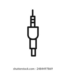 Jack cable icon linear vector graphics sign