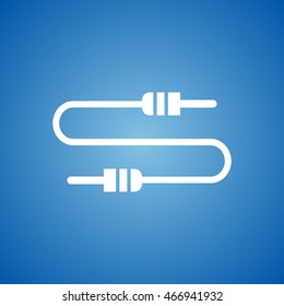 Jack Cable Icon on blue color. 