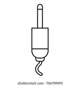 Jack cable icon. Outline illustration of jack cable vector icon for web design isolated on white background