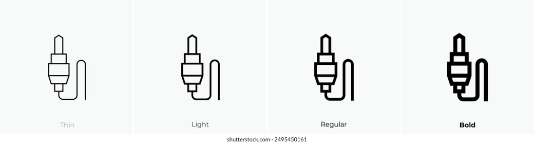 jack cable icon. Thin, Light Regular And Bold style design isolated on white background