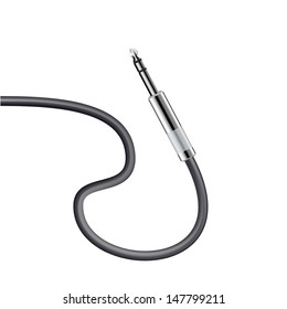Jack with cable isolated on white