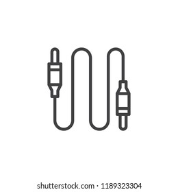 Jack Cable outline icon. linear style sign for mobile concept and web design. Audio cable connector simple line vector icon. Symbol, logo illustration. Pixel perfect vector graphics