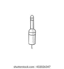 Jack cable vector sketch icon isolated on background. Hand drawn Jack cable icon. Jack cable sketch icon for infographic, website or app.