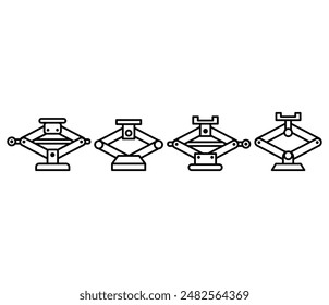 jack car tool icon symbol sign diseño de Vector color blanco negro línea simple ilustración moderna conjunto de colecciones