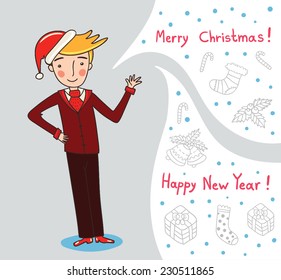 Jack Christmas and New Year background.