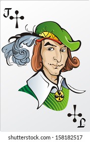 Jack of clubs. Deck romantic graphics cards