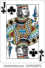 Jack of Clubs design from a new original deck of playing cards.