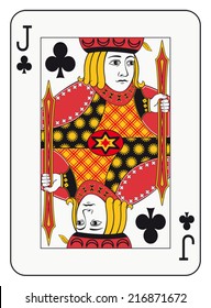 Jack of clubs playing card