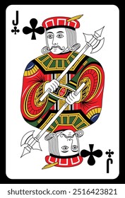 Jack of Clubs playing card - Classic design.
