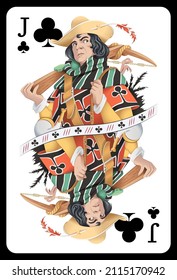 Jack of Clubs playing card - Colorful original design.