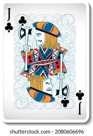 Jack of Clubs Playing Card Isolated illustration