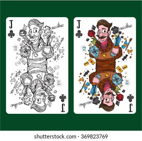 Jack of clubs playing card symbol.