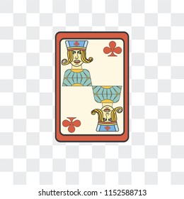 Jack of clubs vector icon isolated on transparent background, Jack of clubs logo concept