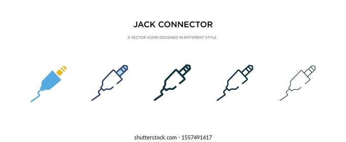 jack connector icon in different style vector illustration. two colored and black jack connector vector icons designed in filled, outline, line and stroke style can be used for web, mobile, ui