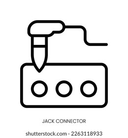 Anschlusssymbol des Buchsenders. Line Art Design einzeln auf weißem Hintergrund
