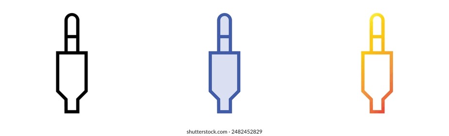 jack connector icon. Linear, Blue Fill and Gradient Style Design Isolated On White Background