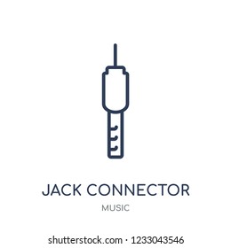 Jack connector icon. Jack connector linear symbol design from music collection. Simple outline element vector illustration on white background