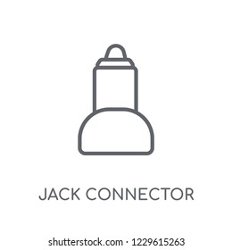 Jack connector linear icon. Modern outline Jack connector logo concept on white background from Music collection. Suitable for use on web apps, mobile apps and print media.