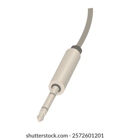 Jack connector for transmitting analog sound on various audio and telecommunication equipment. Wired technologies. Audio equipment. Electrical goods and adapters. Vector illustration