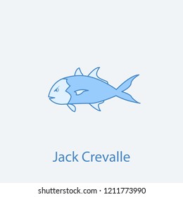 jack crevalle 2 colored line icon. Simple light and dark blue element illustration. jack crevalle concept outline symbol design from fish set