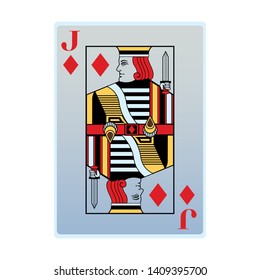 jack of diamonds card icon cartoon vector illustration graphic design