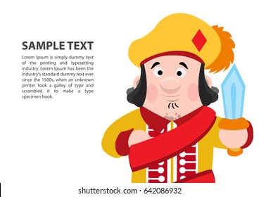 Jack of diamonds. Cartoon characters vector.