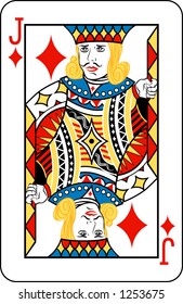 Jack of diamonds from deck of playing cards, rest of deck available.