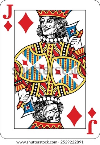Jack of Diamonds design from a new original deck of playing cards.