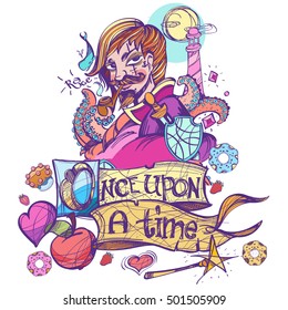 Jack of diamonds in pastel Goth style.