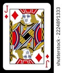 Jack of Diamonds playing card - Classic design.