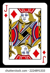 Jack of Diamonds playing card - Classic design.