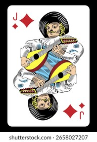 Jack of Diamonds tarjeta de juego - diseño clásico.