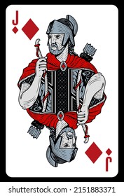 Jack of Diamonds playing card - Greece original design.