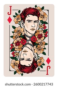 Jack of Diamonds. Playing card vector.