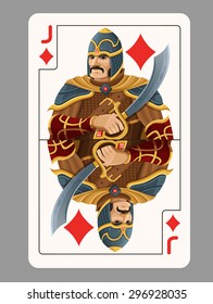 Jack of diamonds playing card. Vector illustration